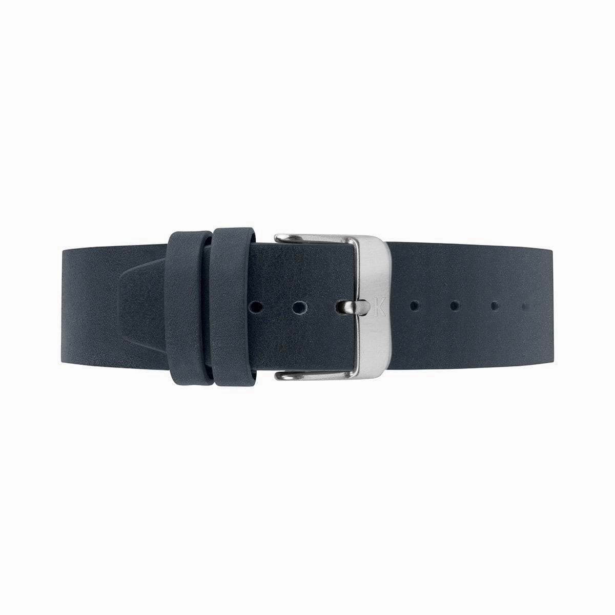 Navy Blue Flat Leather Watch Strap - 20mm Width