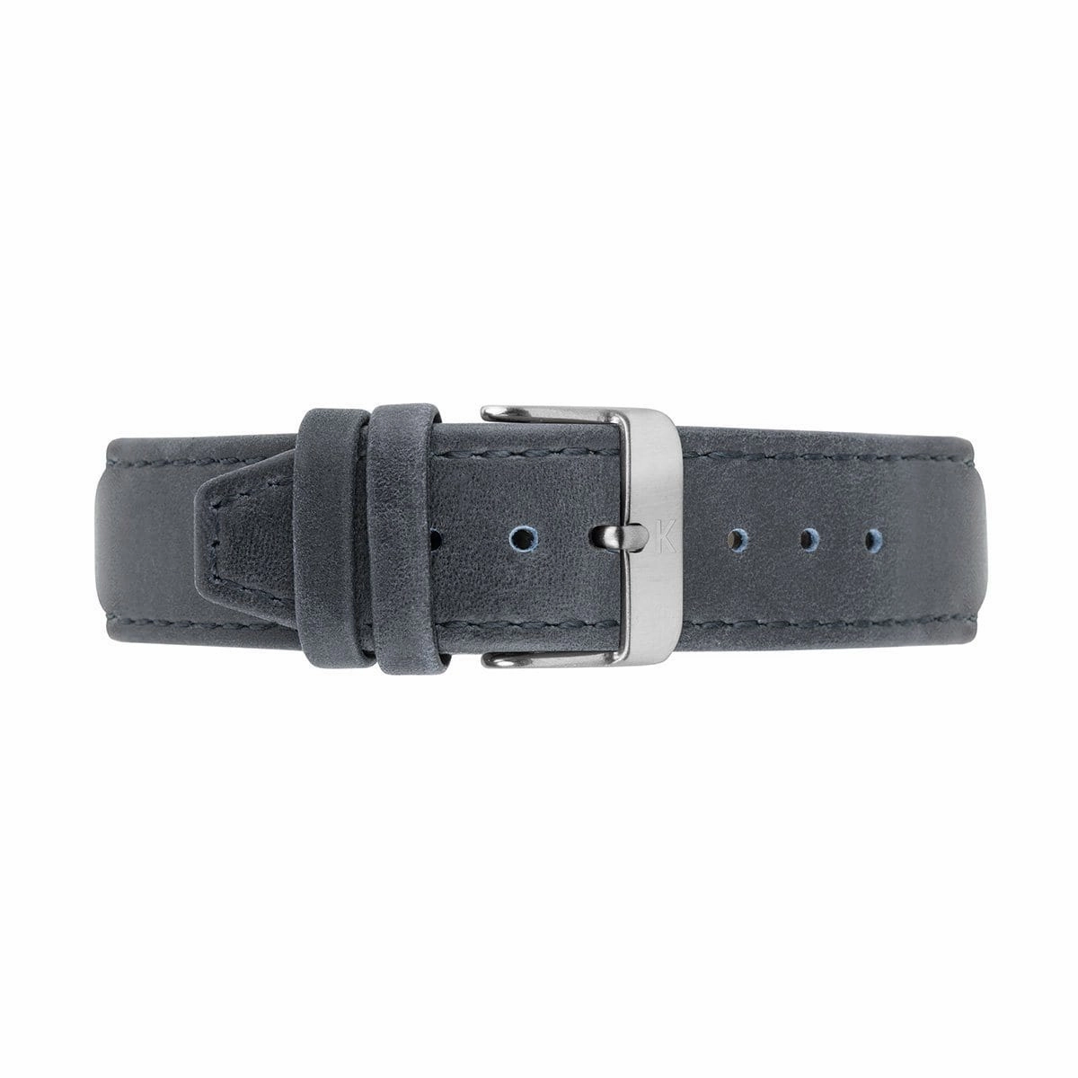 Navy Blue Stitched Leather Watch Strap - 20mm Width