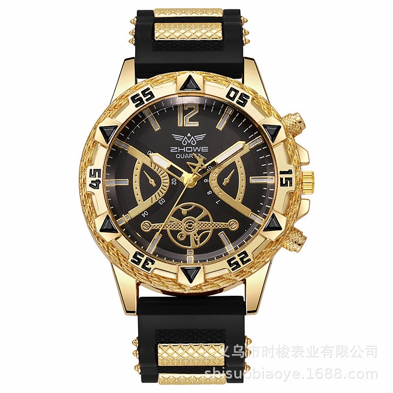 New Luxury Faux Three-Eye Men's Quartz Watch