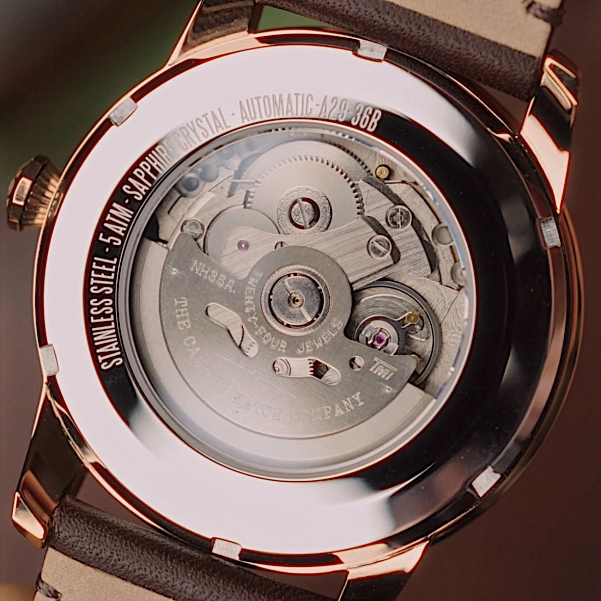 No.29 Automatic Rose Gold, Green and Brown