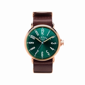 No.88 Rose Gold, Green and Brown Leather