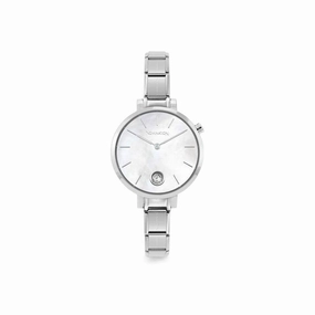 Nomination Composable Paris Watch, Mother Of Pearl Stone, Cubic Zirconia, Stainless Steel