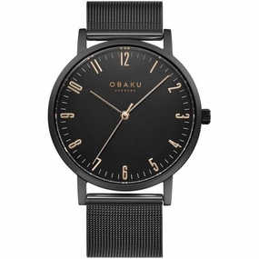 Obaku Brink Cyan Black 40mm Watch - V248GXBBMB