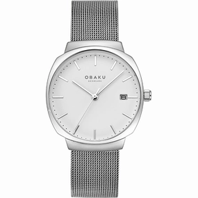 Obaku Felt Lille - Steel White Dial Silver Mesh Strap Lds V273LDCWMC