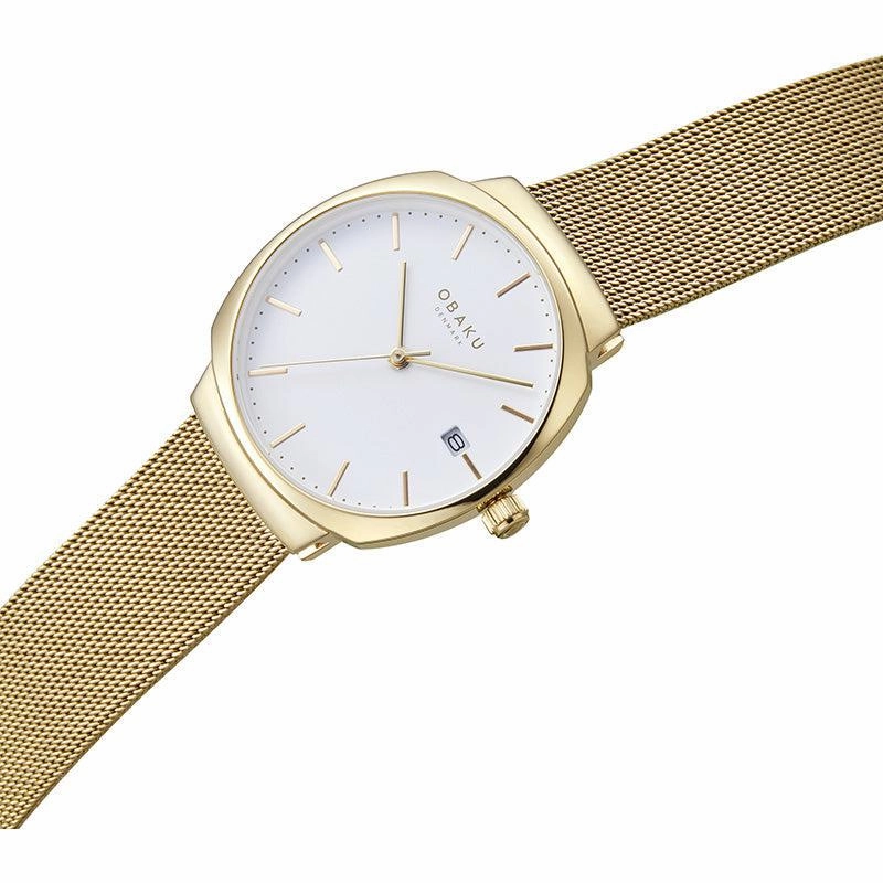 Obaku Felt Lille Gold 33mm Watch - V273LDGWMG