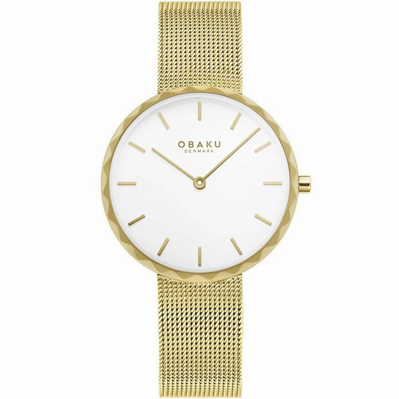 Obaku Folder Gold White Dial 32mm Watch - V252LXGIMG