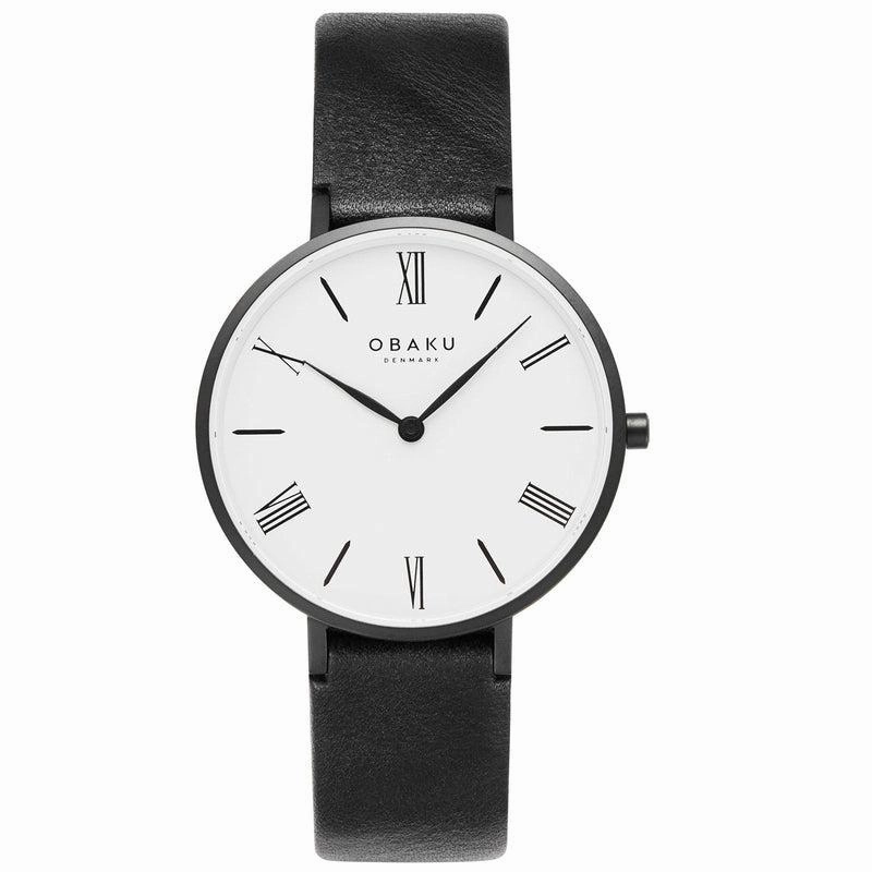 Obaku Folie Lille Clear Black 34mm Watch - V283LXBWRB-DIB