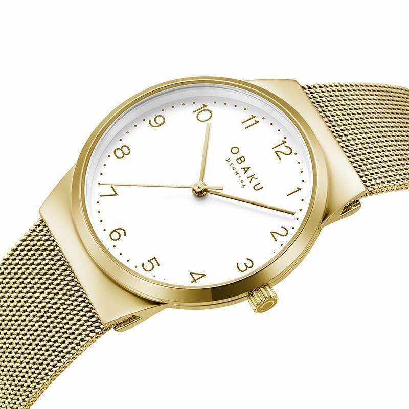 Obaku Land Gold White 32mm Watch - V255LXGIMG