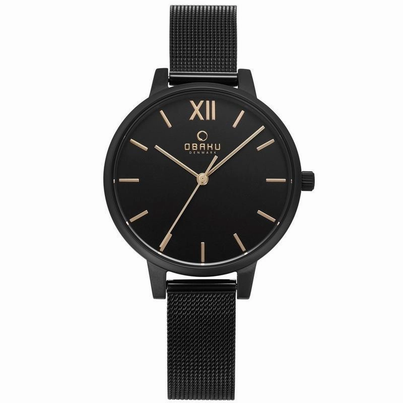 Obaku Liv Charcoal Black 34mm Watch - V209LXBBMB