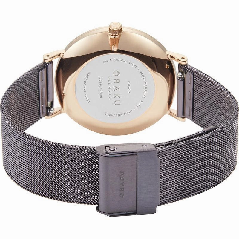 Obaku Mosaik - Walnut Brown Dial Brown Mesh Strap Lds V268LXVNMN