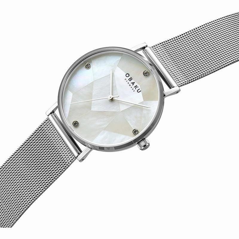 Obaku Mosaik Steel White 37mm Watch - V268LXCWMC