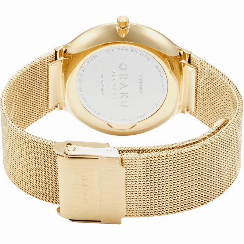 Obaku Note Lille Gold Gold 34mm Watch - V285LEGWMG