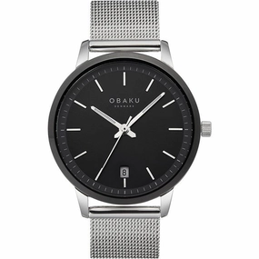 Obaku Salvie - Monochrome Gents Black Dial Mesh Strap V270GDABMC