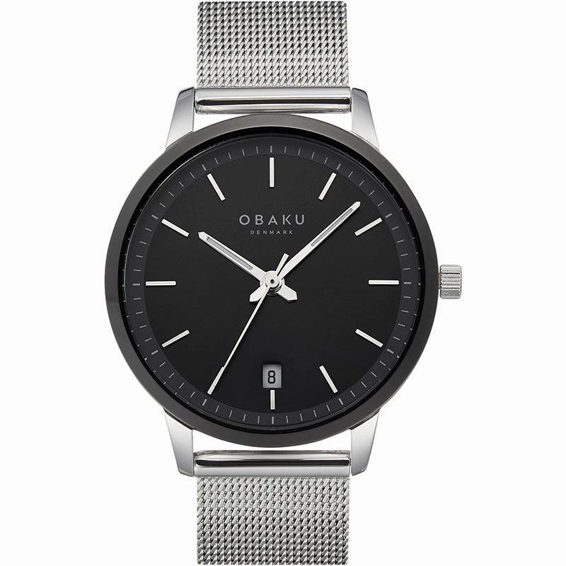 Obaku Salvie - Monochrome Gents Black Dial Mesh Strap V270GDABMC
