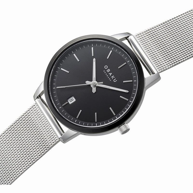Obaku Salvie - Monochrome Gents Black Dial Mesh Strap V270GDABMC