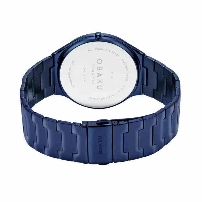 Obaku Spejl Bleu Blue 42mm Watch - V290GXLLSL