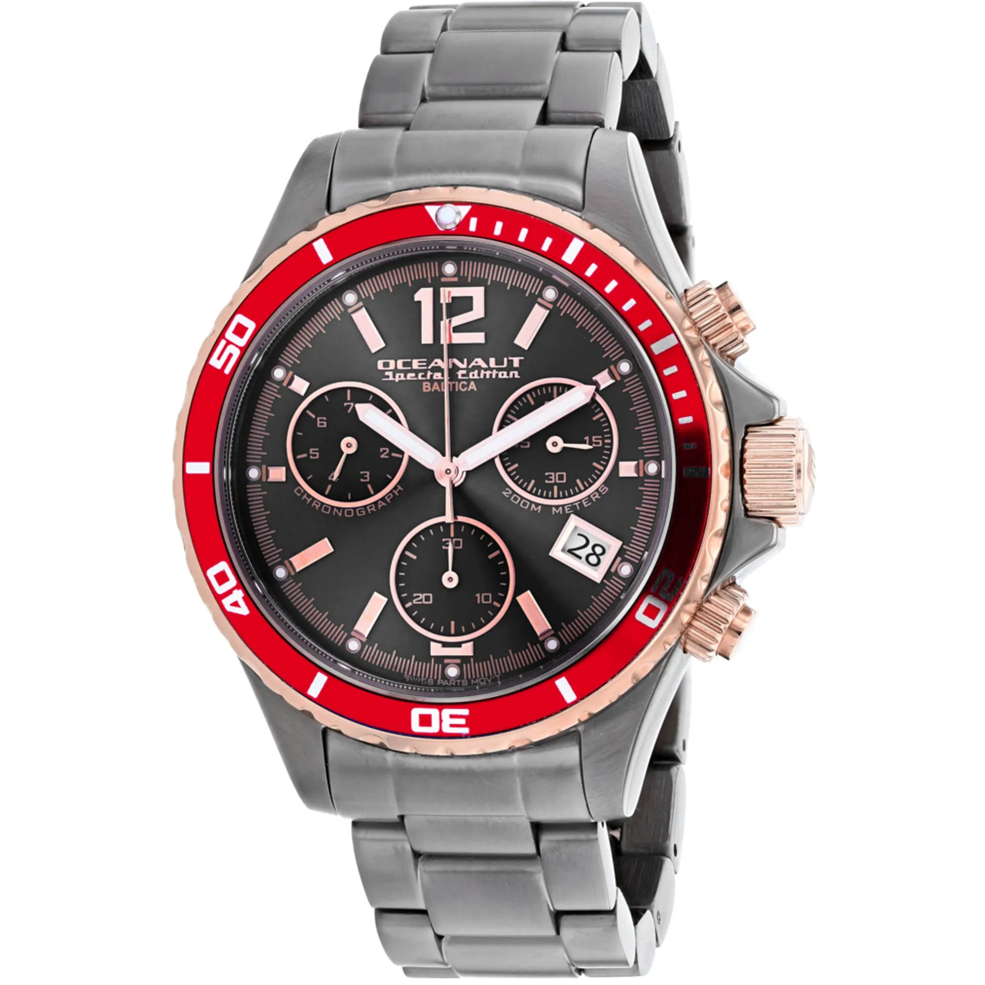 Oceanaut Men's Watch - Baltica Black Dial Plated Stainless Steel Bracelet | OC0530