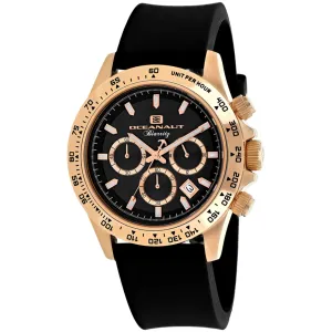 Oceanaut Men's Watch - Biarritz Rose Gold Case Black Dial Rubber Strap | OC6119R