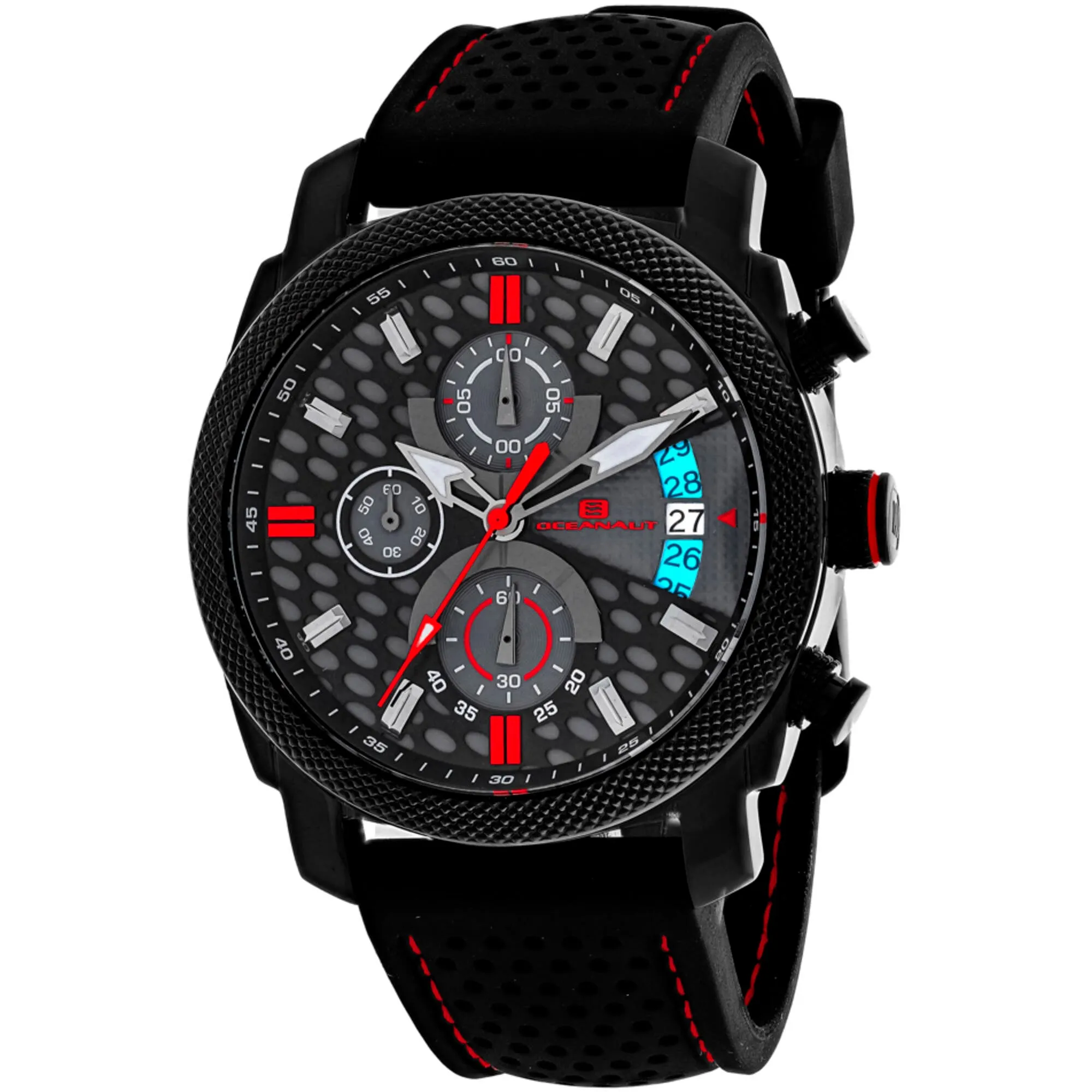 Oceanaut Men's Watch - Kryptonite Quartz Black, Grey Dial Rubber Strap | OC2324