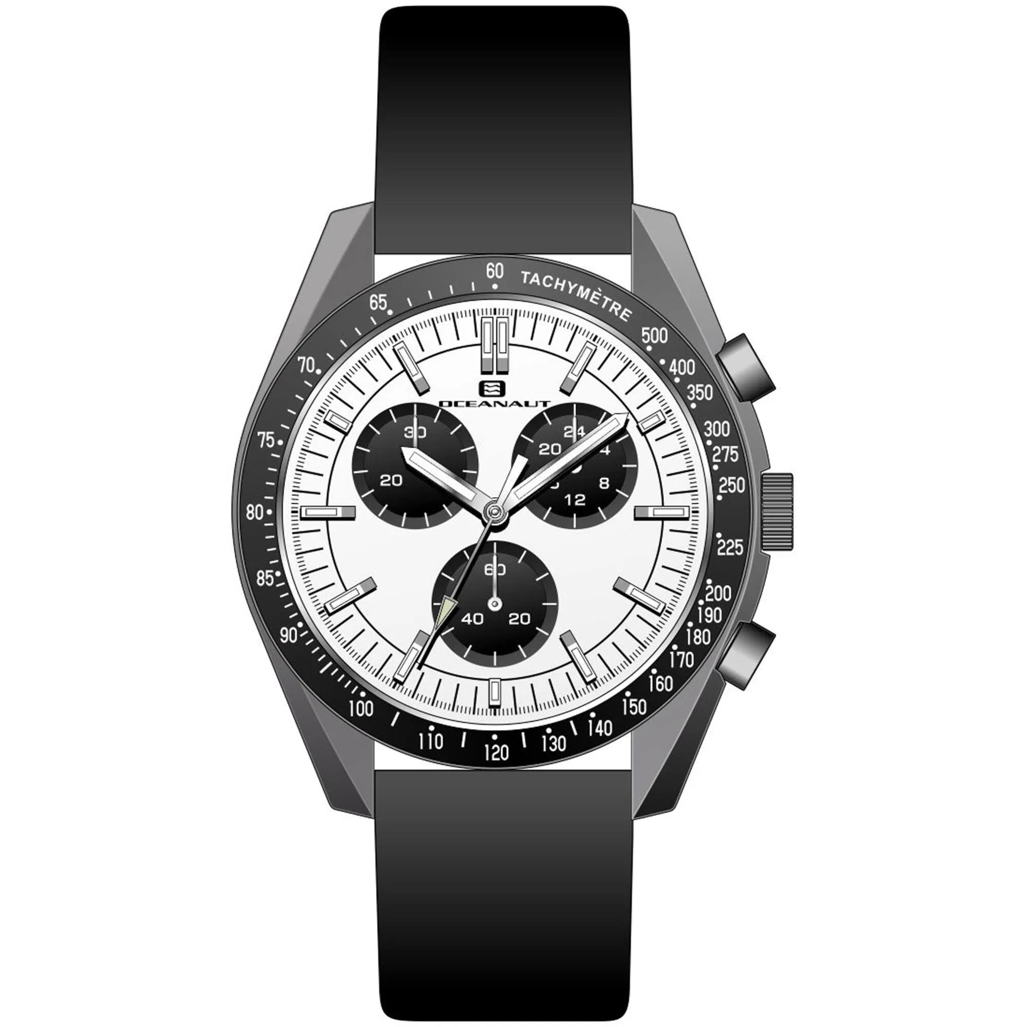 Oceanaut Men's Watch - Orbit Quartz Gunmetal Case White Dial Leather Strap | OC7582
