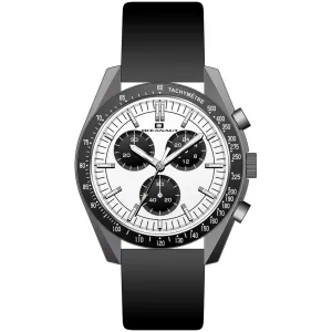Oceanaut Men's Watch - Orbit Quartz Gunmetal Case White Dial Leather Strap | OC7582