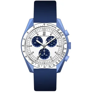 Oceanaut Men's Watch - Orbit Quartz White Dial Blue Leather Strap | OC7585
