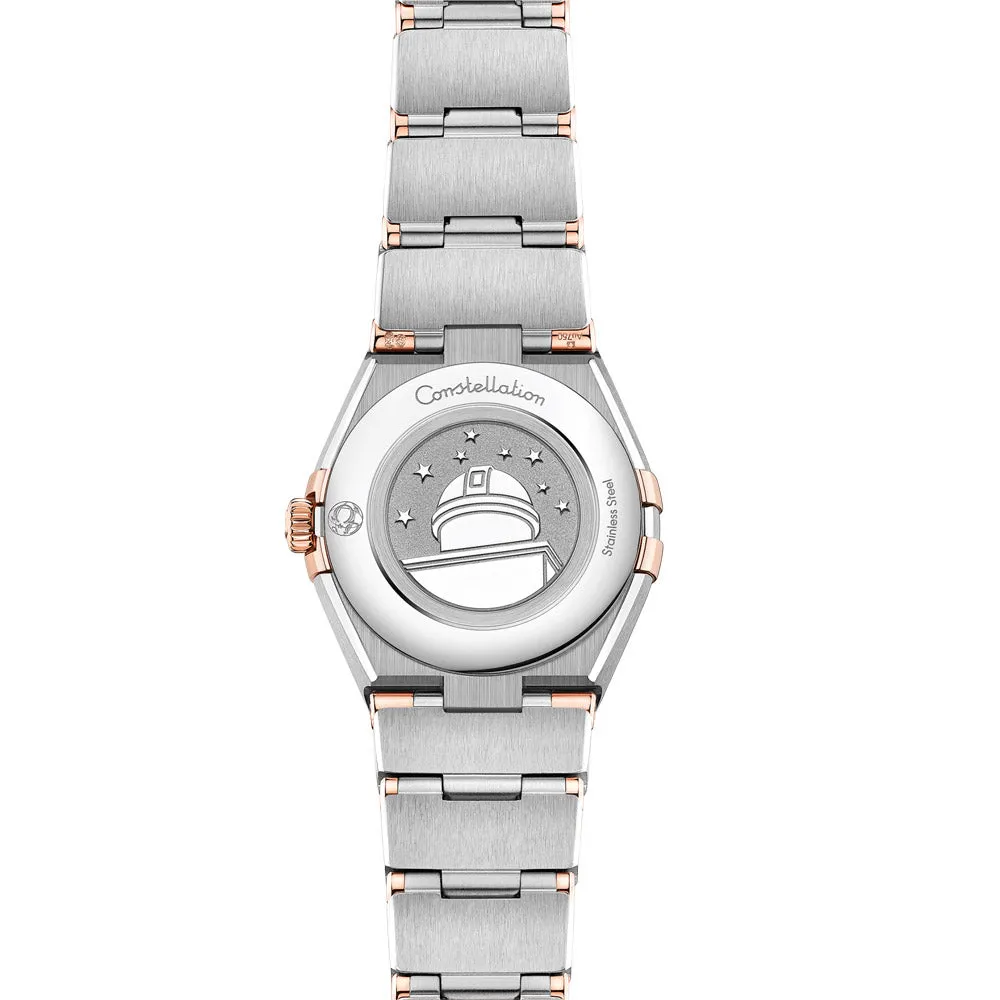 OMEGA Constellation 25mm MOP Dial 18ct Rose Gold & Steel Diamond Ladies Quartz Watch 13125256055001