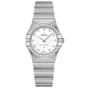 OMEGA Constellation 25mm MOP Dial Diamond Ladies Quartz Watch 13115256055001