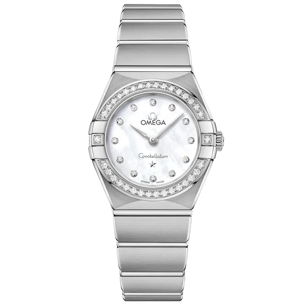OMEGA Constellation 25mm MOP Dial Diamond Ladies Quartz Watch 13115256055001