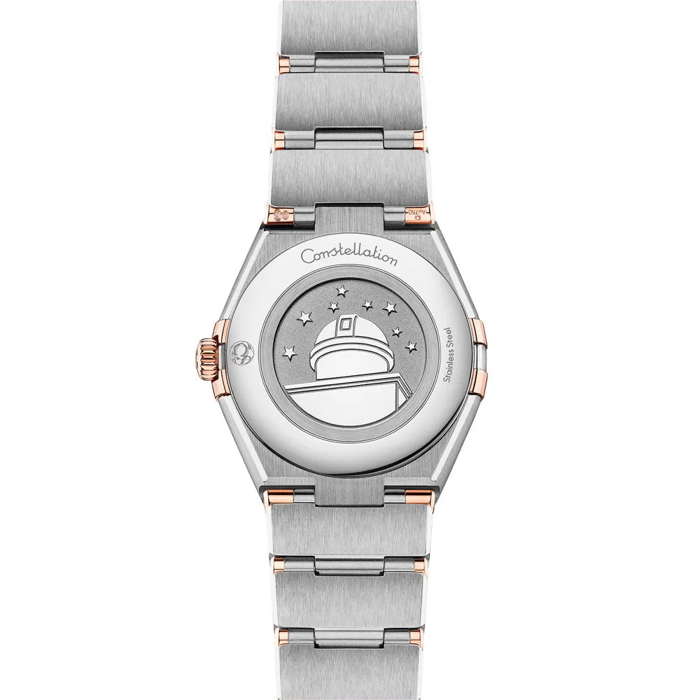 OMEGA Constellation 28mm Silver Dial 18ct Rose Gold & Steel Ladies Quartz Watch 13120286002001
