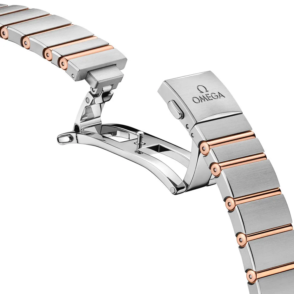 OMEGA Constellation 28mm Silver Dial 18ct Rose Gold & Steel Ladies Quartz Watch 13120286002001