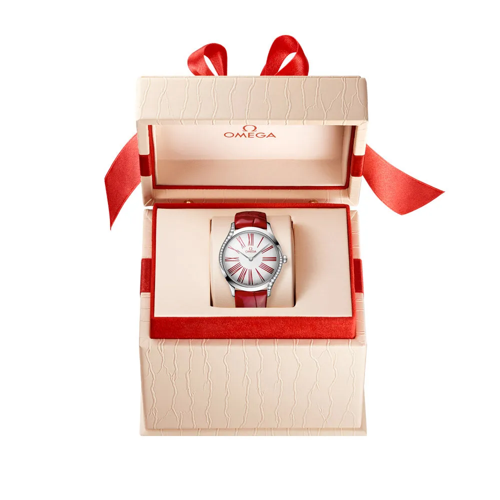 OMEGA De Ville Tresor 36mm White Dial Diamond Ladies Quartz Watch 42818366004002