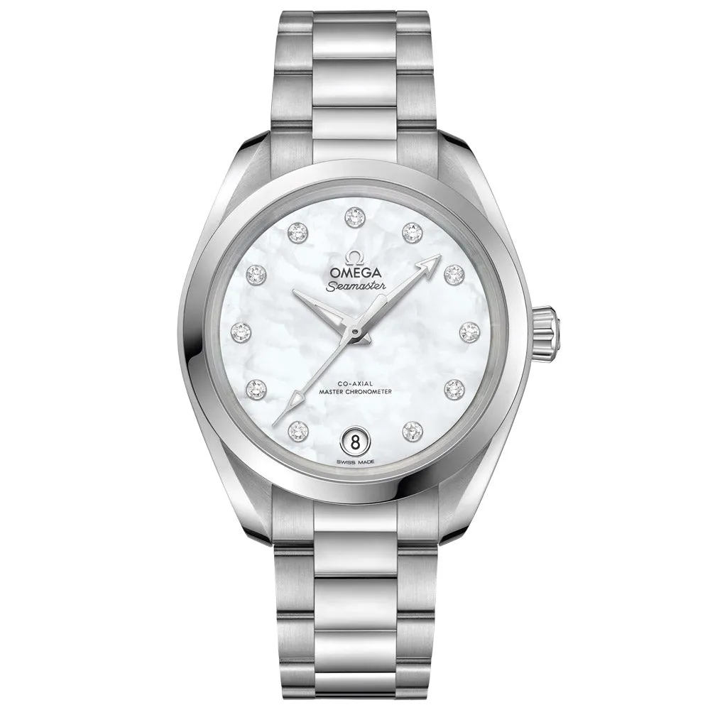 OMEGA Seamaster Aqua Terra 34mm MOP Dial Diamond Automatic Ladies Watch 22010342055001
