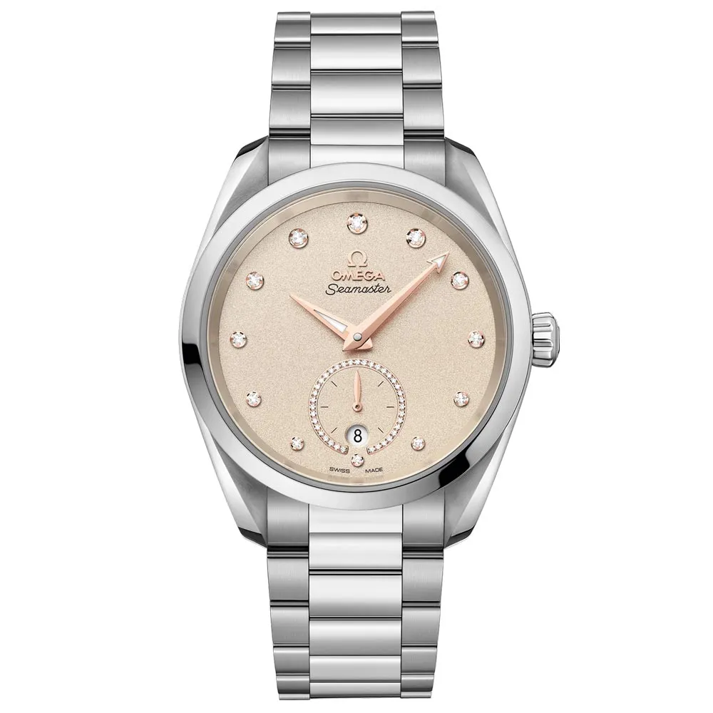 OMEGA Seamaster Aqua Terra 38mm Linen Dial Diamond Ladies Automatic Watch 22010382059001