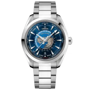 OMEGA Seamaster Aqua Terra GMT Worldtimer 43mm Blue Dial Automatic Gents Watch 22010432203001