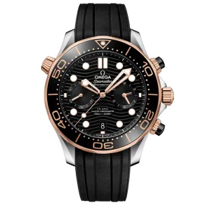 OMEGA Seamaster Diver 300M 44mm Black Dial 18ct Rose Gold & Steel Automatic Gents Watch 21022445101001