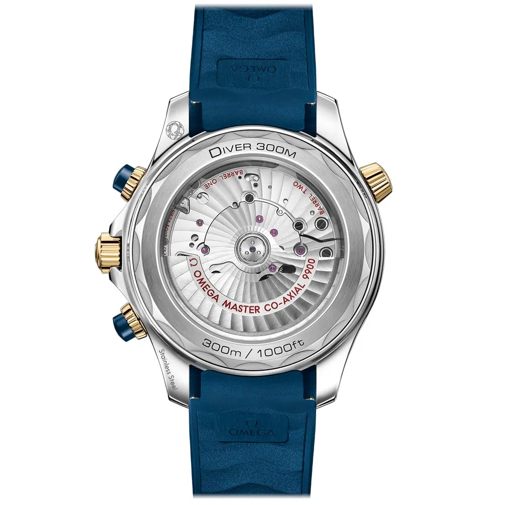 OMEGA Seamaster Diver 300M 44mm Blue Dial 18ct Gold & Steel Automatic Chronograph Gents Watch 21022445103001