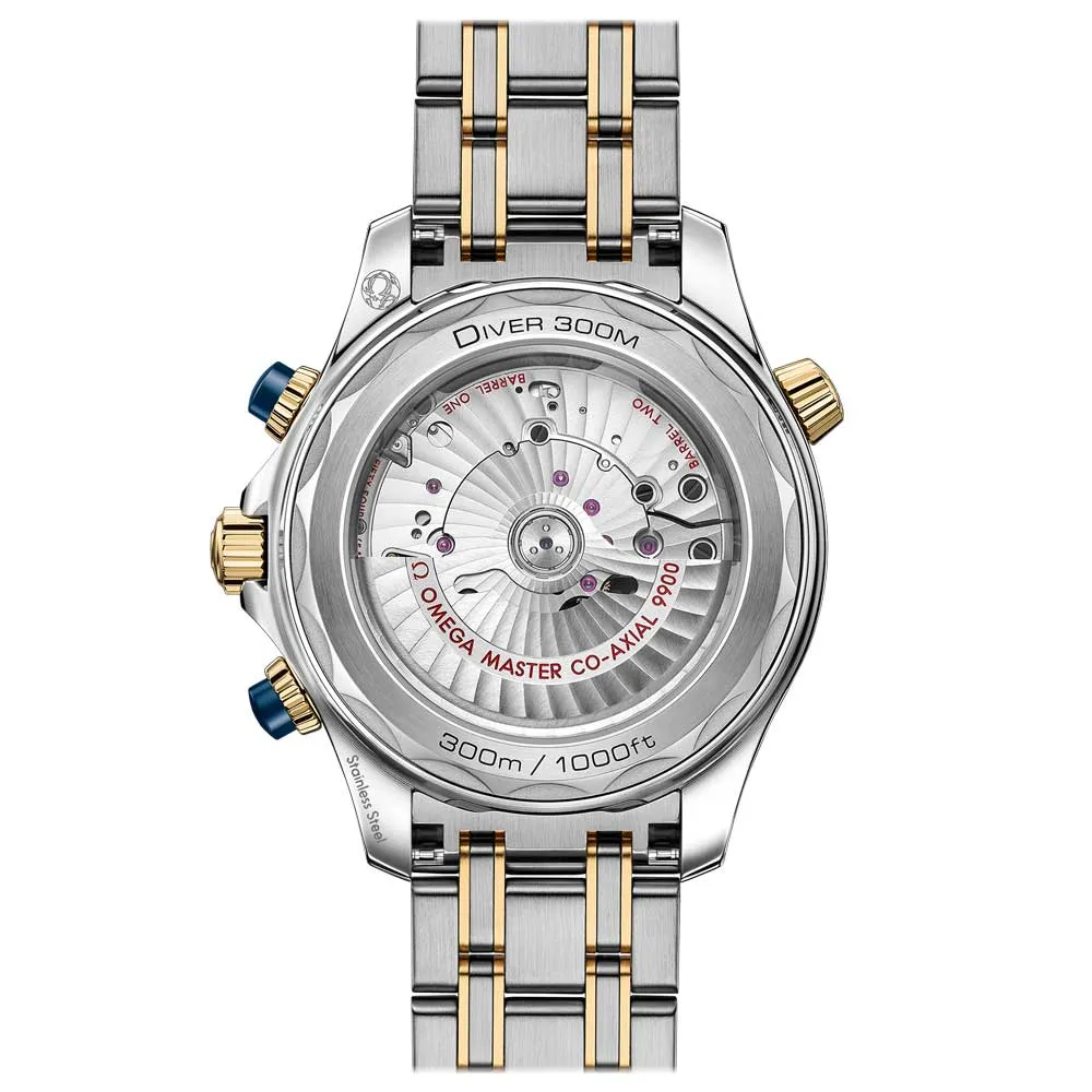 OMEGA Seamaster Diver 300M 44mm Blue Dial Steel & 18ct Gold Automatic Chronograph Gents Watch 21020445103001