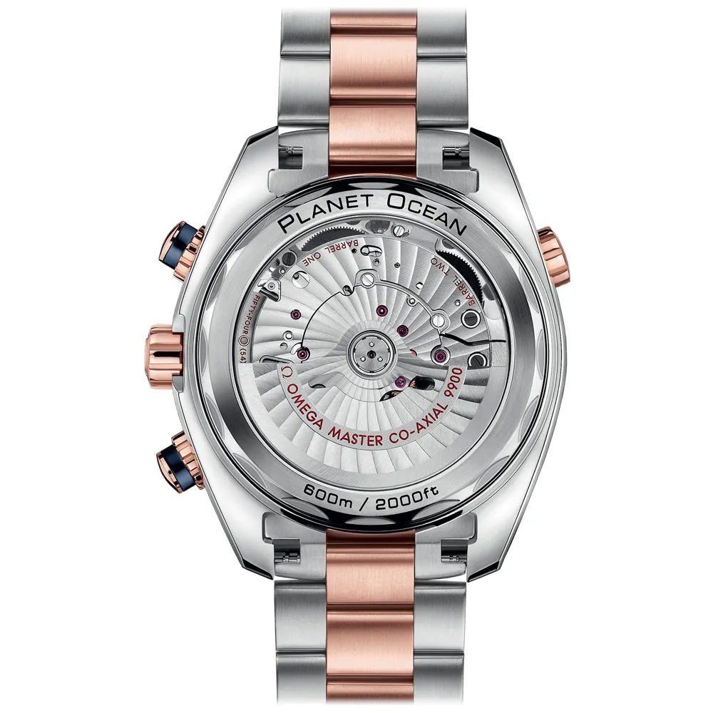OMEGA Seamaster Planet Ocean 600M 45.5mm Blue Dial 18ct Rose Gold & Steel Automatic Chronograph Gents Watch 21520465103001