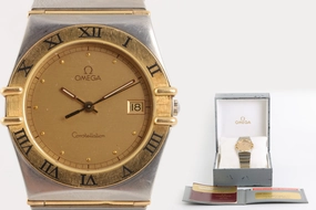 Omega Constellation 395.1080 Stainless Steel & 18K Yellow Gold 32mm Watch 1991