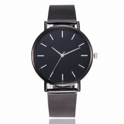 Popular Mesh Band No-Digit Three-Scale Women's Quartz Watch