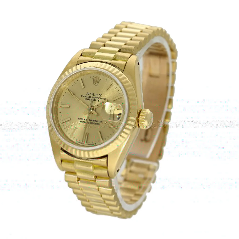Pre-owned 18ct Yellow Gold Rolex Datejust M#69178  26mm Watch on President Bracelet 1984