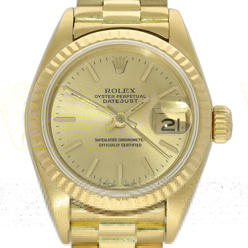 Pre-owned 18ct Yellow Gold Rolex Datejust M#69178  26mm Watch on President Bracelet 1984