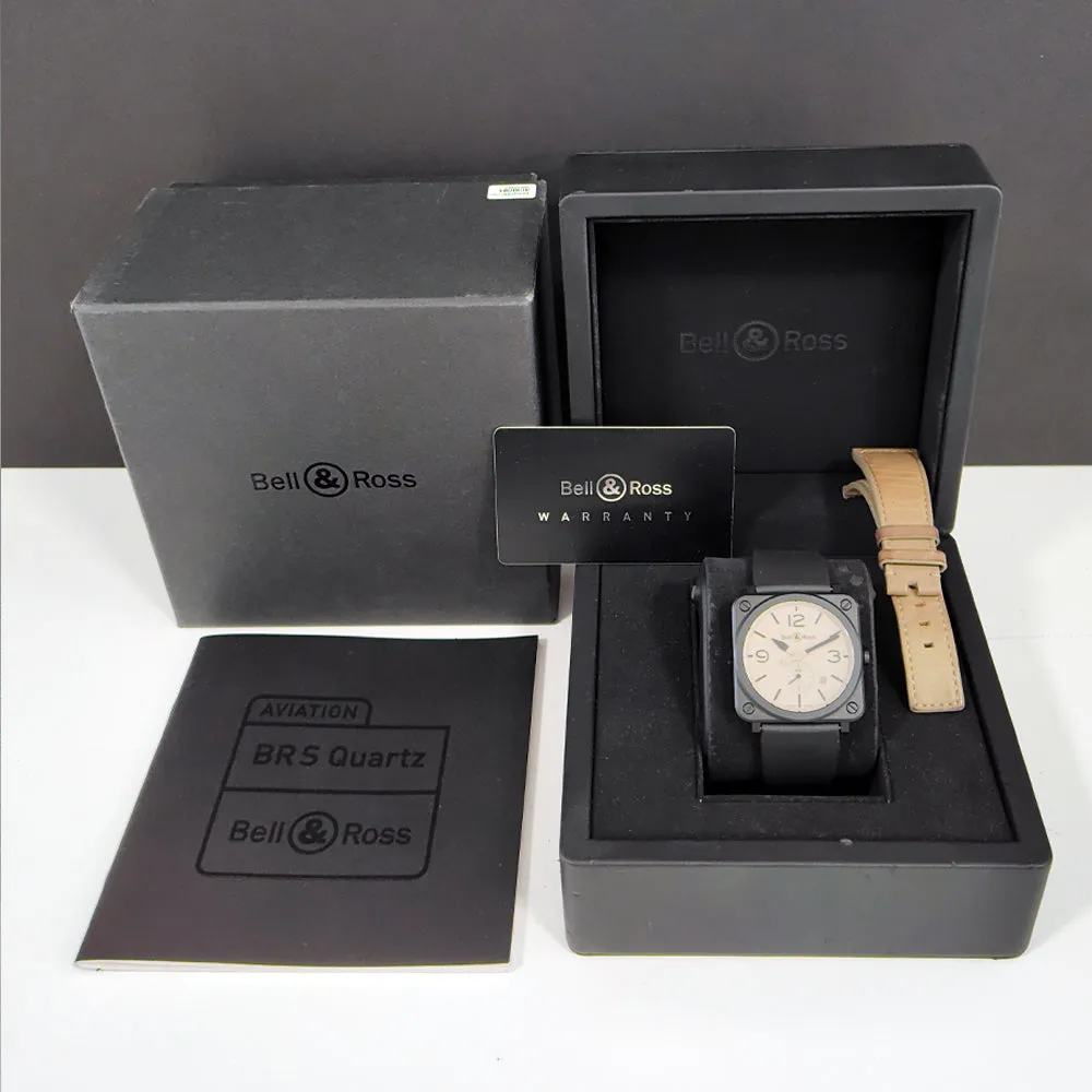 Pre-owned Bell & Ross Aviator BRS-DESERT-CEM Watch