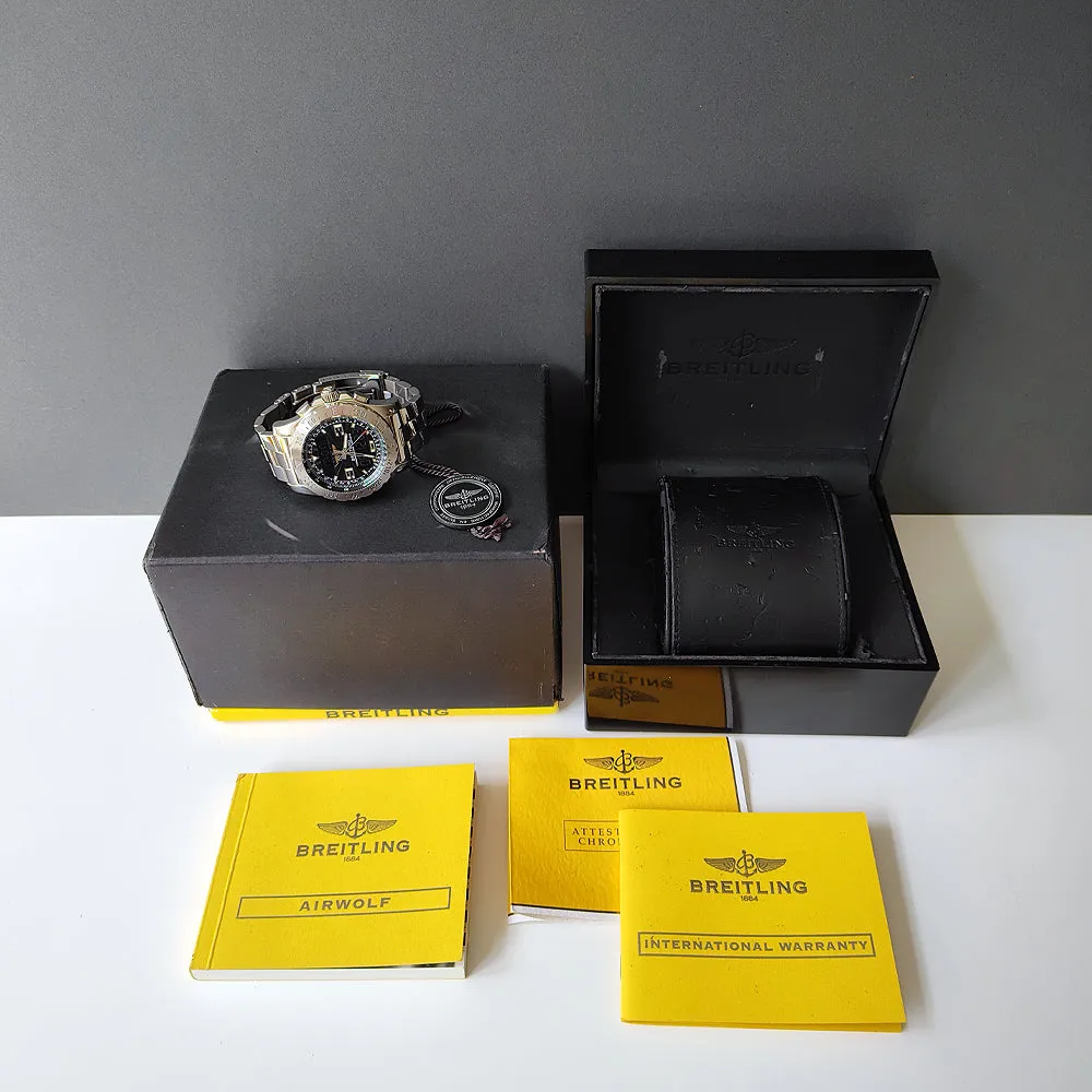 Pre-owned Breitling Airwolf Chronograph A78363 Steel 2007 Box and Papers