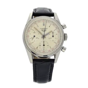 Pre-owned Heuer 2447t Vintage Chronograph Ivory Watch