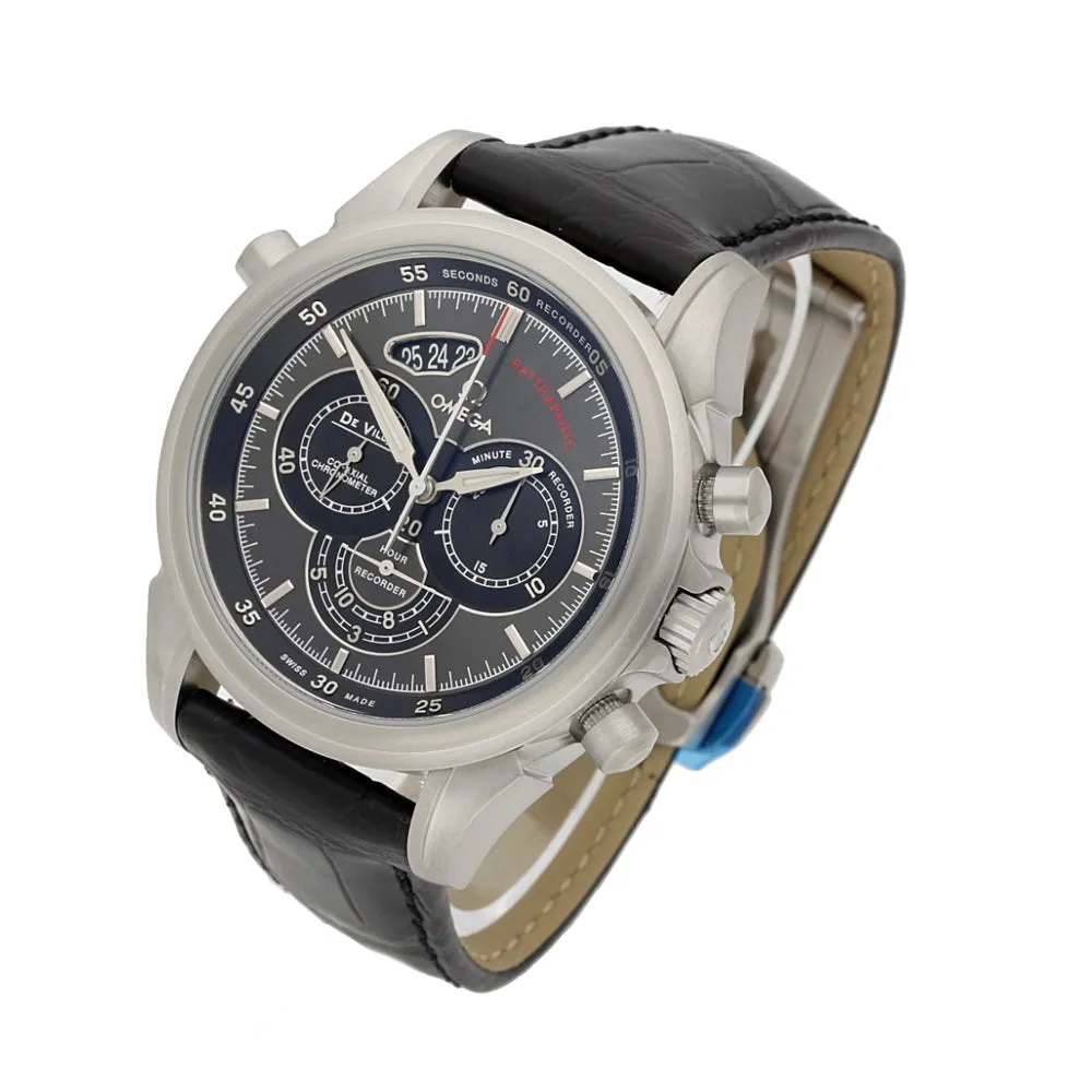 Pre-owned Men's Omega De Ville Chronoscope Co-Axial Rattrapante Strap Watch, 422.13.44.51.06.001