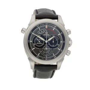 Pre-owned Men's Omega De Ville Chronoscope Co-Axial Rattrapante Strap Watch, 422.13.44.51.06.001