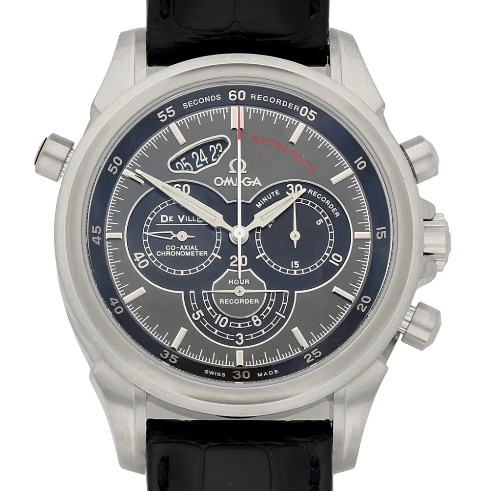 Pre-owned Men's Omega De Ville Chronoscope Co-Axial Rattrapante Strap Watch, 422.13.44.51.06.001