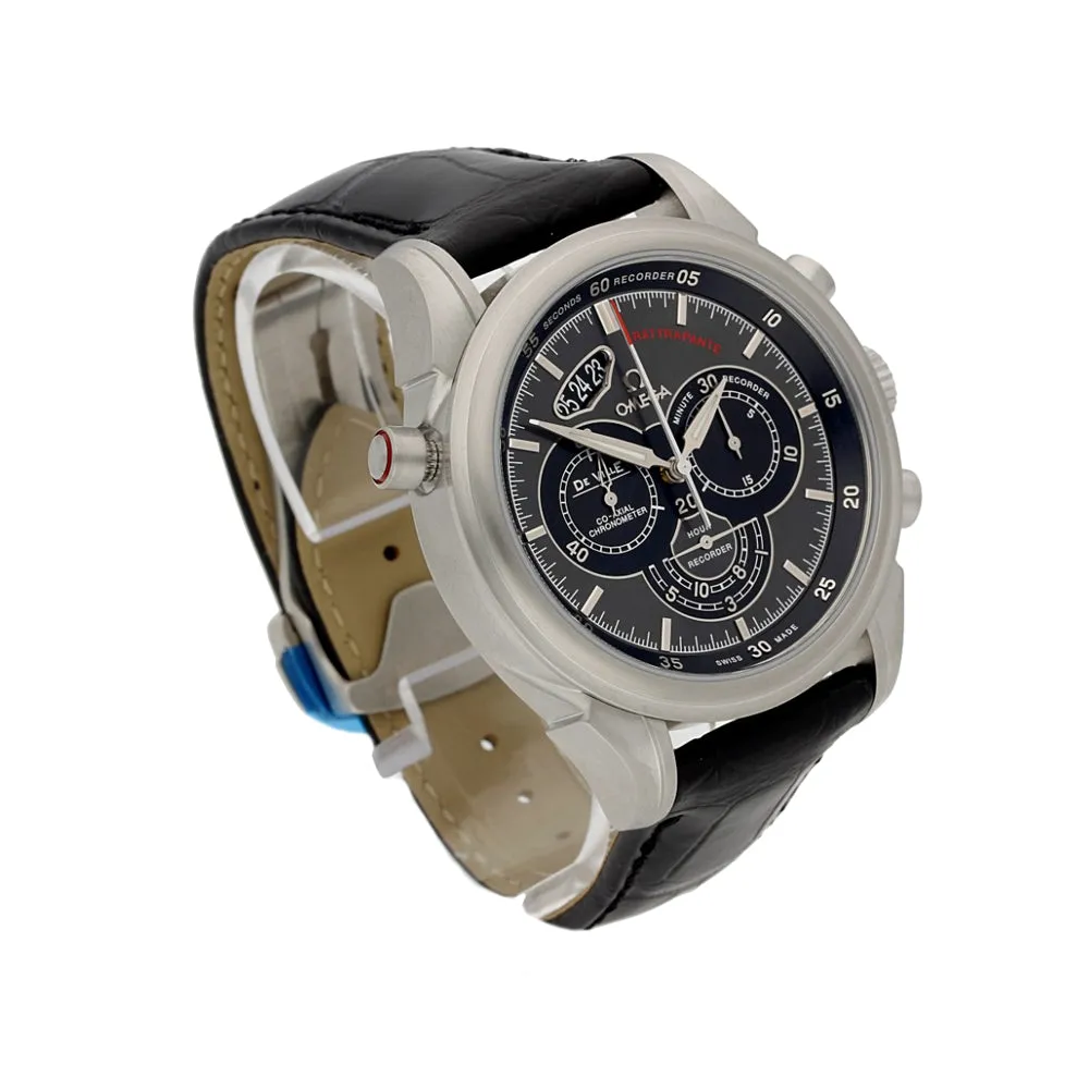 Pre-owned Men's Omega De Ville Chronoscope Co-Axial Rattrapante Strap Watch, 422.13.44.51.06.001